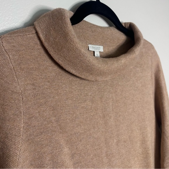 Talbots Mocha Cowl Neck Sweater 3/4 Length Sleeve Women’s Size Petite Small - Picture 3 of 12